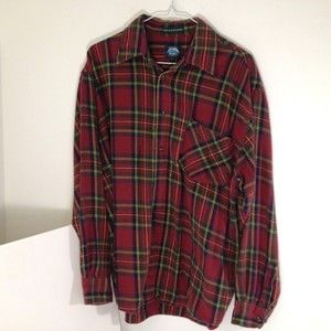 Vintage Flannel Shirt Sierra Fleece Plaid Mens Large Soft and Comfortable